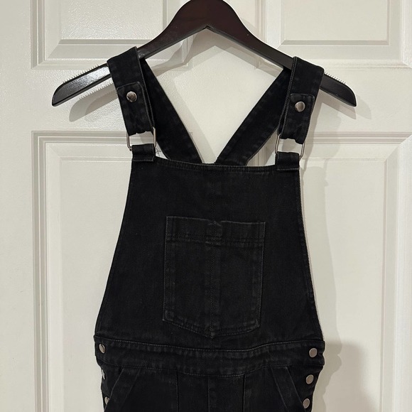 The Editor's Market cotton blend black denim overalls jumpsuit size XS - Picture 4 of 8